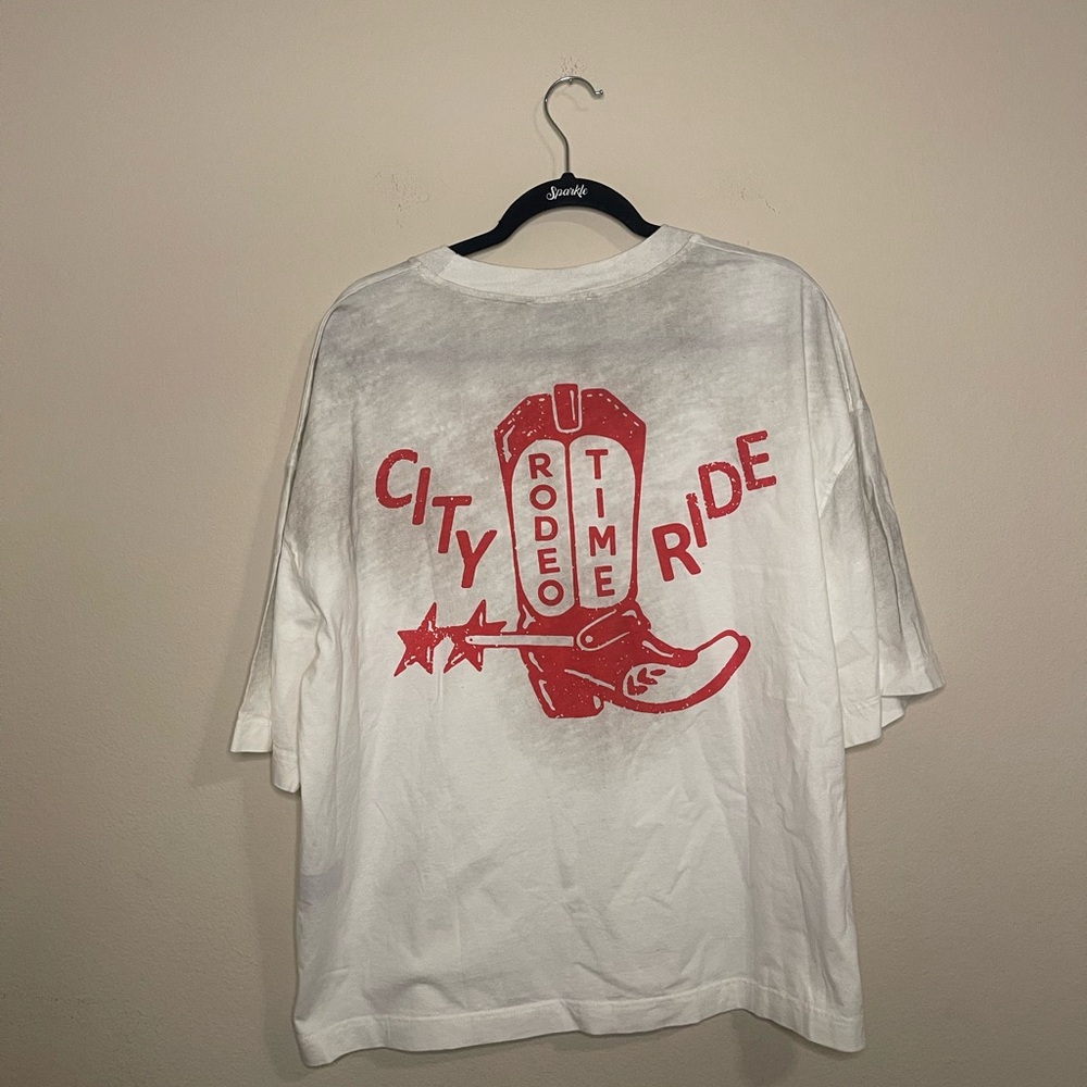 Zara x TwoJeys City Ride Cowboy Men' Cotton Crew Short Sleeve T Shirt - Picture 2 of 8